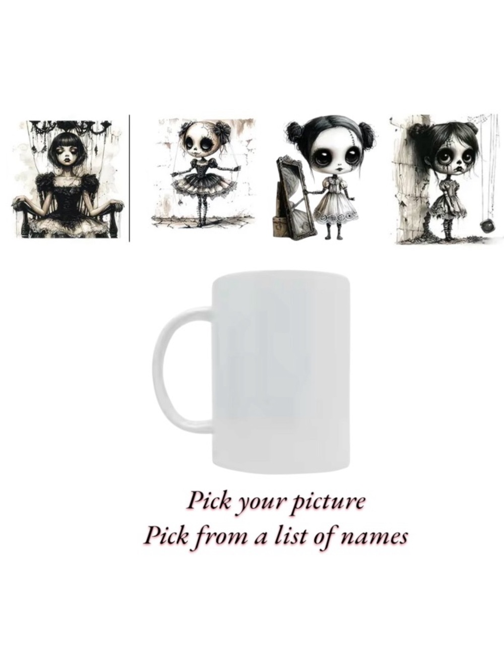 Gothic Retro Horror DTF UV Vinyl Mug